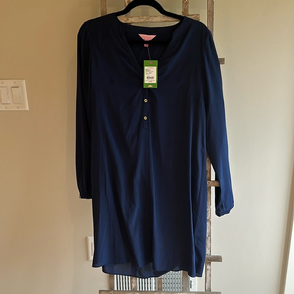 Lilly Pulitzer Navy Silk Dress